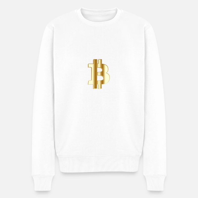 Bitcoin - Männer Premium Bio Pullover - Weiß