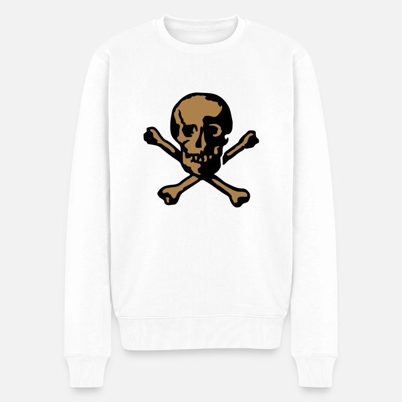 crâne terrifiant 2 - Pull Premium bio Homme - blanc