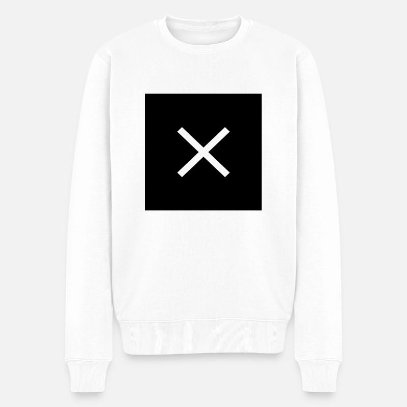 Croix blanc sur noir - Pull Premium bio Homme - blanc