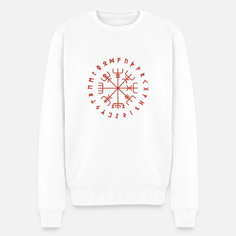 Cercle runique de Vegvisir - Pull Premium bio Homme - blanc