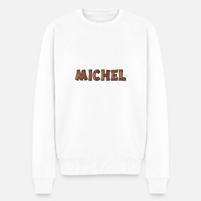 Michel Männer Name - Männer Premium Bio Pullover - Weiß