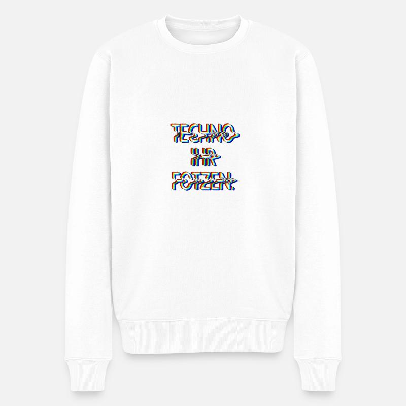 TECHNO - Männer Premium Bio Pullover - Weiß