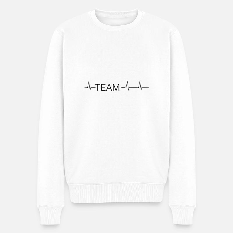 Team Heartbeat - Männer Premium Bio Pullover - Weiß