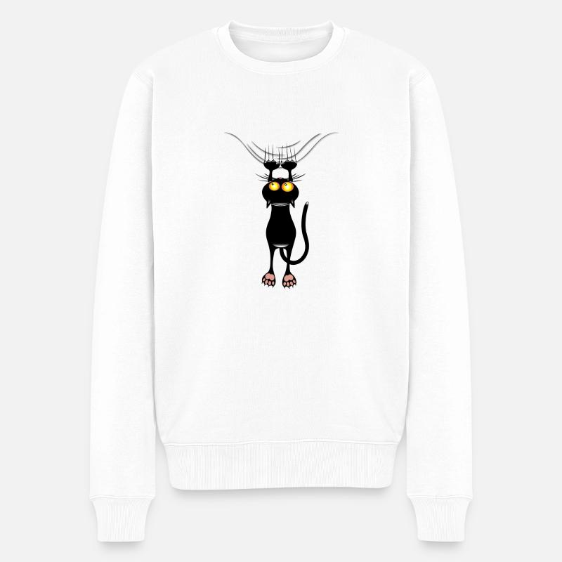 cat scratch - Männer Premium Bio Pullover - Weiß