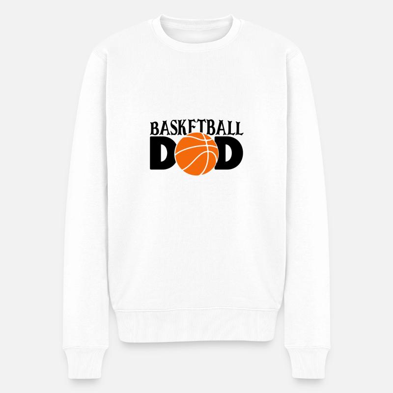 basketball dad - Männer Premium Bio Pullover - Weiß