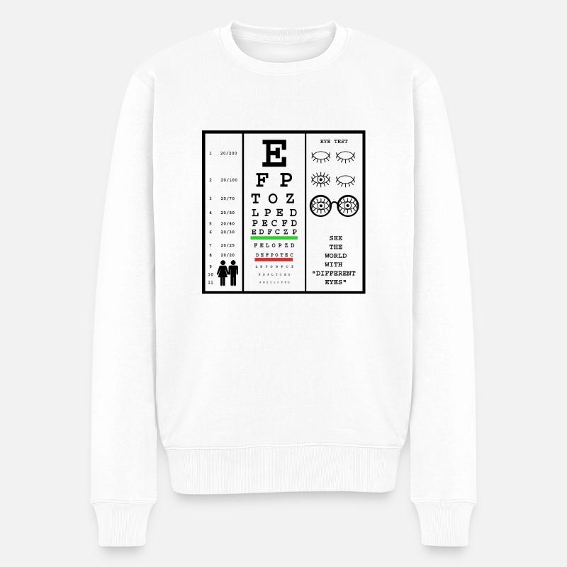 Test oculaire - Pull Premium bio Homme - blanc