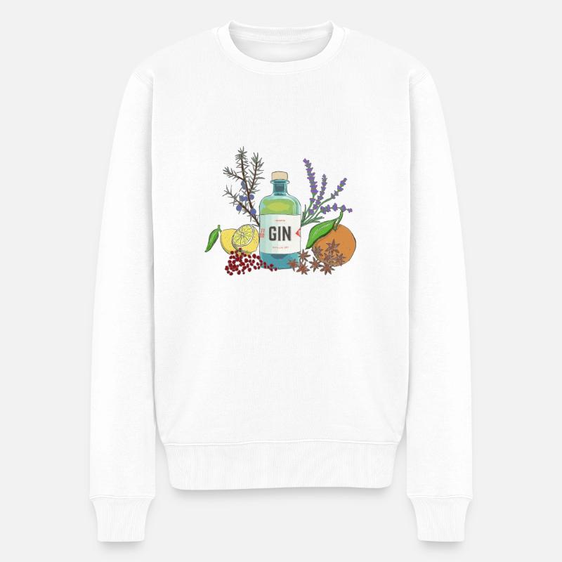 GIN - Männer Premium Bio Pullover - Weiß