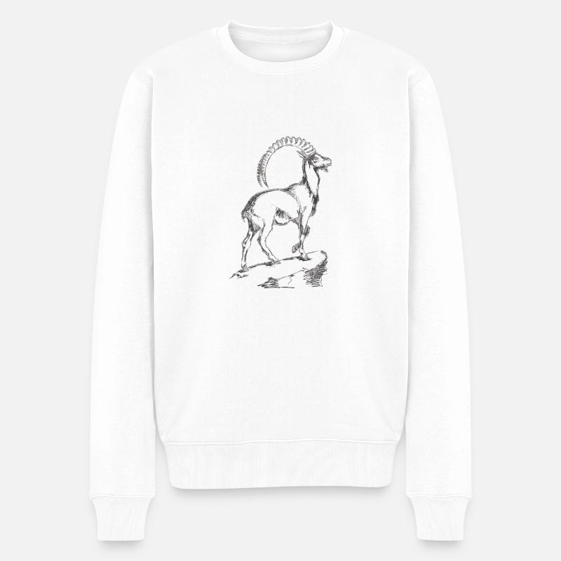 Ziege - Männer Premium Bio Pullover - Weiß