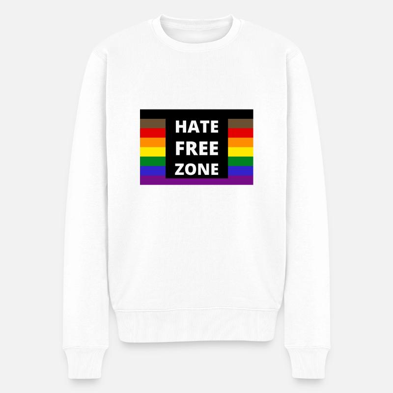 HATE FREE ZONE | bizarre - Pull Premium bio Homme - blanc
