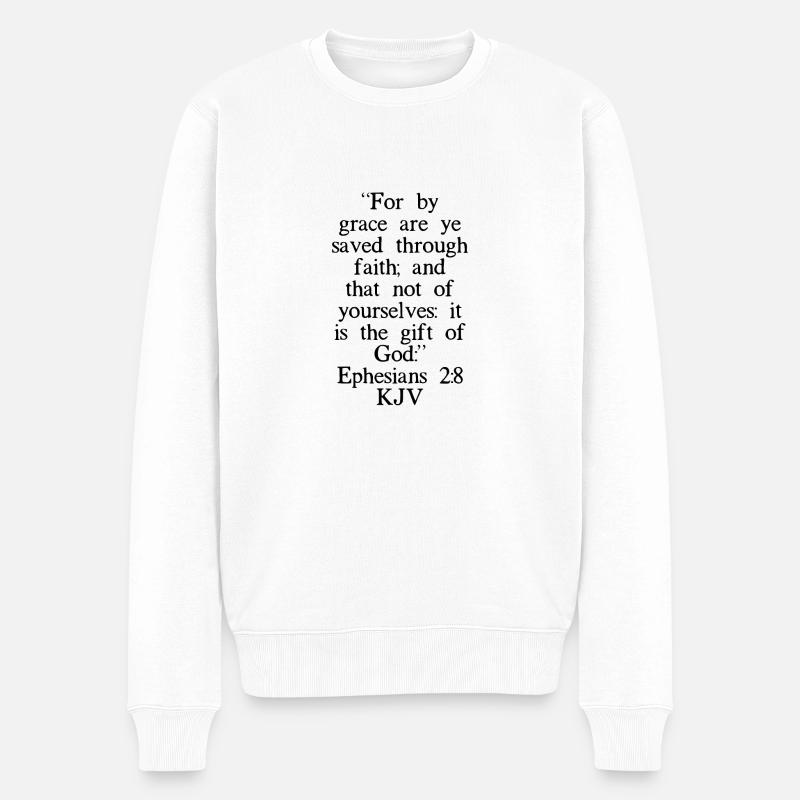 Éphésiens 2: 8 Chinois - Pull Premium bio Homme - blanc