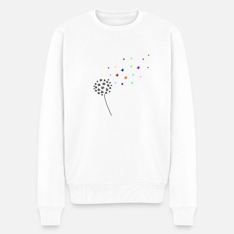 Pusteblume - Männer Premium Bio Pullover - Weiß