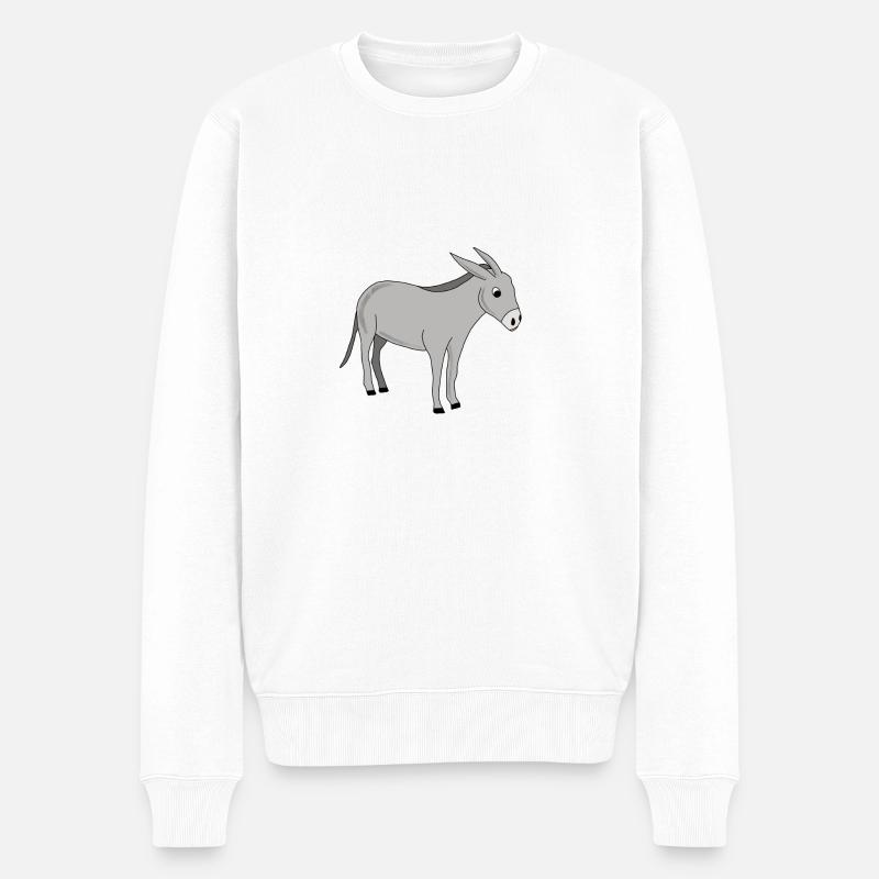 Esel *** blanko - Männer Premium Bio Pullover - Weiß