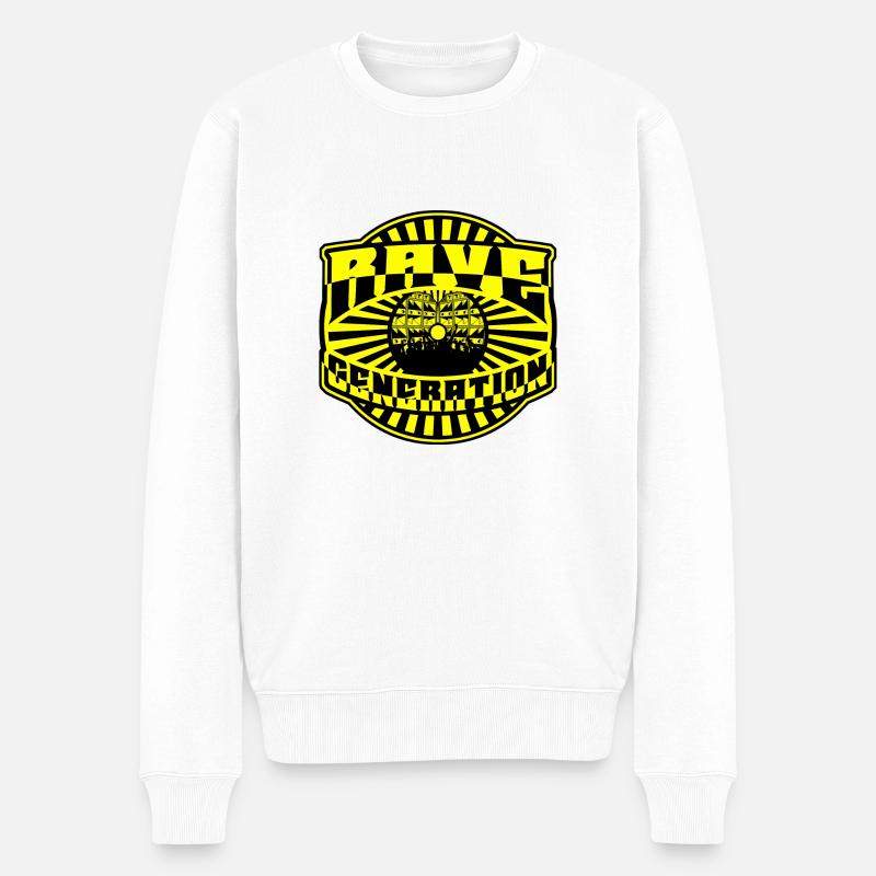 Rave Generation - Pull Premium bio Homme - blanc