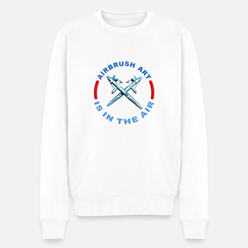 Airbrush-Kunst liegt in der Luft - Männer Premium Bio Pullover - Weiß