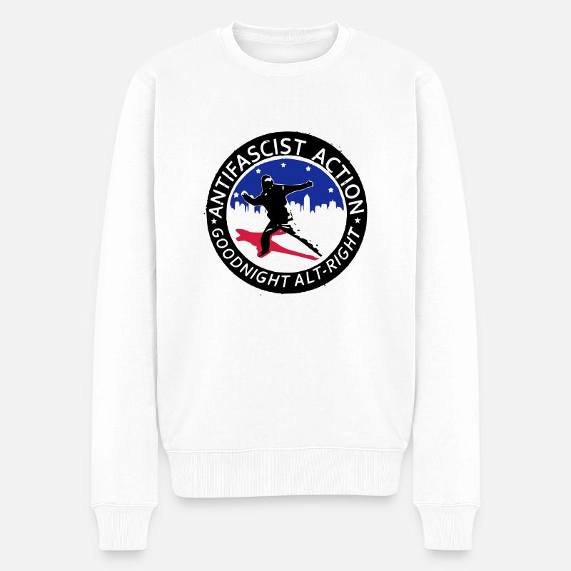 Action Antifasciste - Good Night Alt-Right - Pull Premium bio Homme - blanc