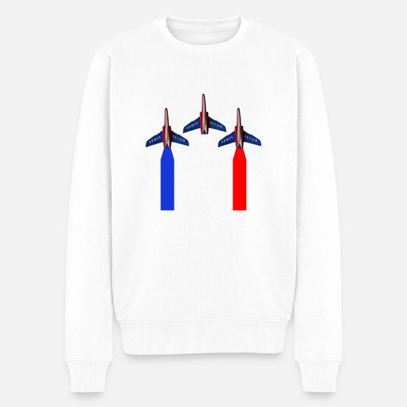 Luftwaffe der Patrouille de France - Männer Premium Bio Pullover - Weiß