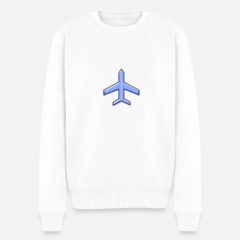Flugzeug - Männer Premium Bio Pullover - Weiß