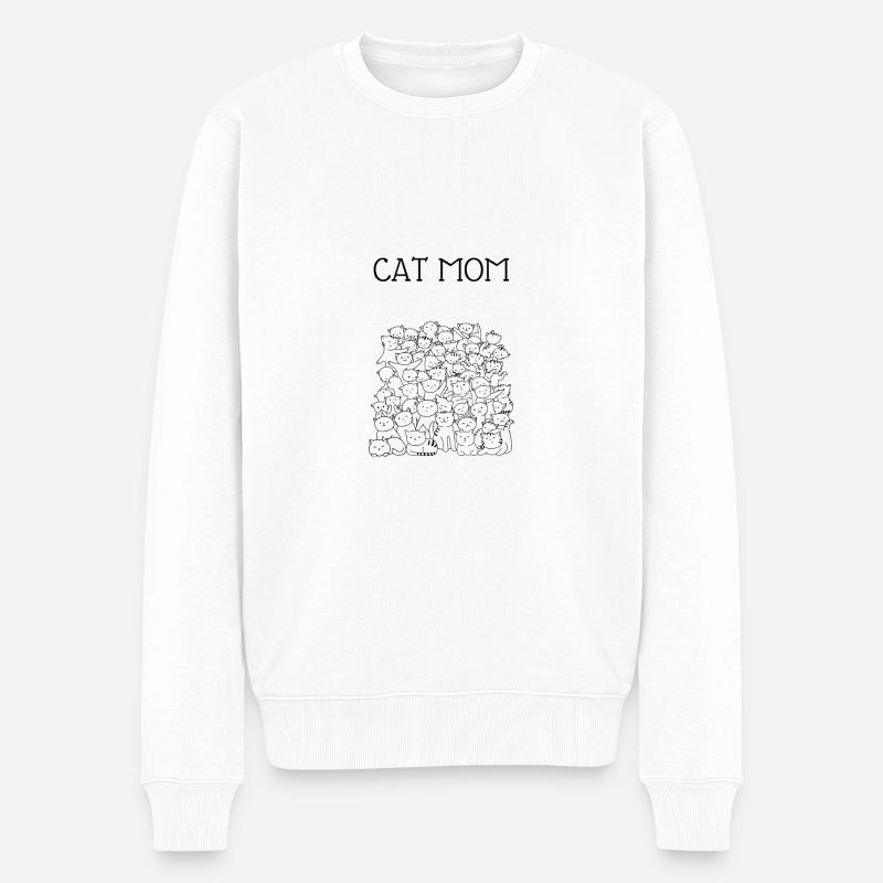 CHAT MOM - Pull Premium bio Homme - blanc