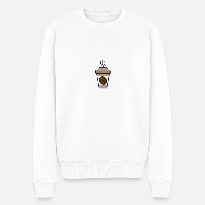 Coffee - Männer Premium Bio Pullover - Weiß