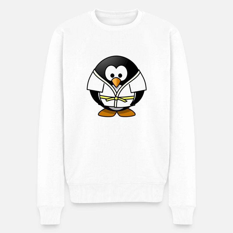Pingouin de judo - Pull Premium bio Homme - blanc