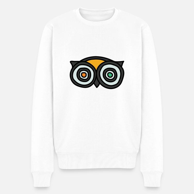 Owls eyes - Männer Premium Bio Pullover - Weiß