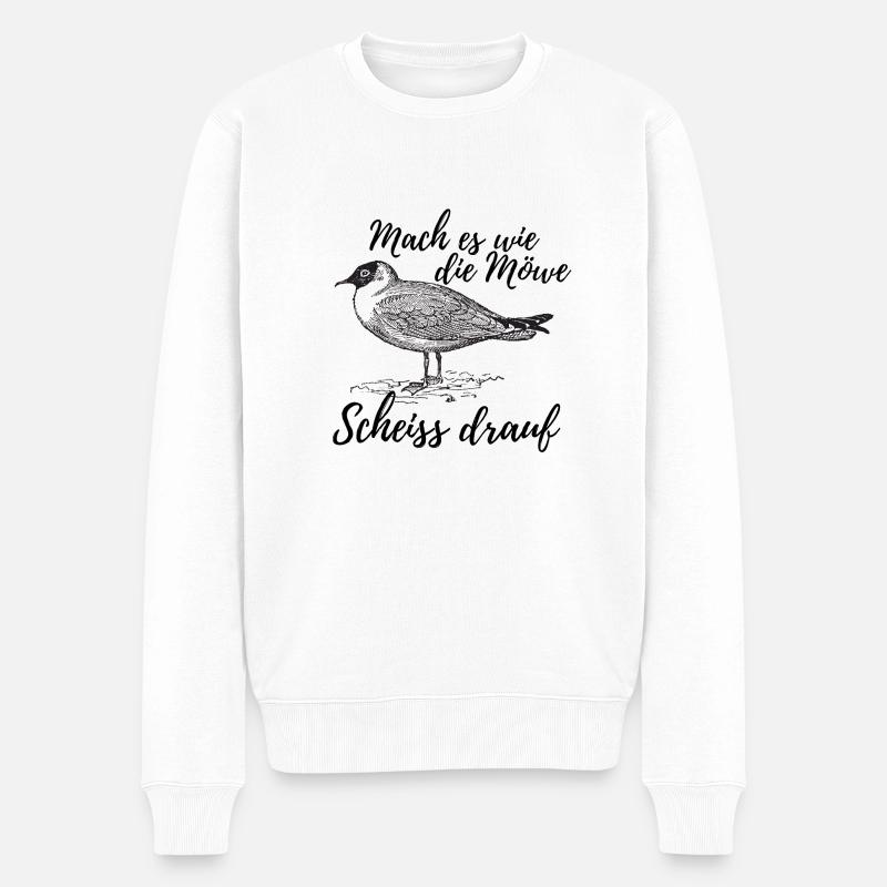 Mach es wie die Möwe - Männer Premium Bio Pullover - Weiß