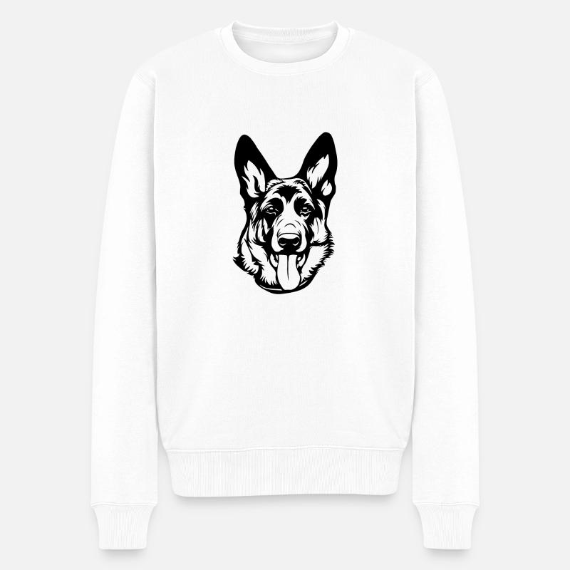 Schäferhund - Männer Premium Bio Pullover - Weiß