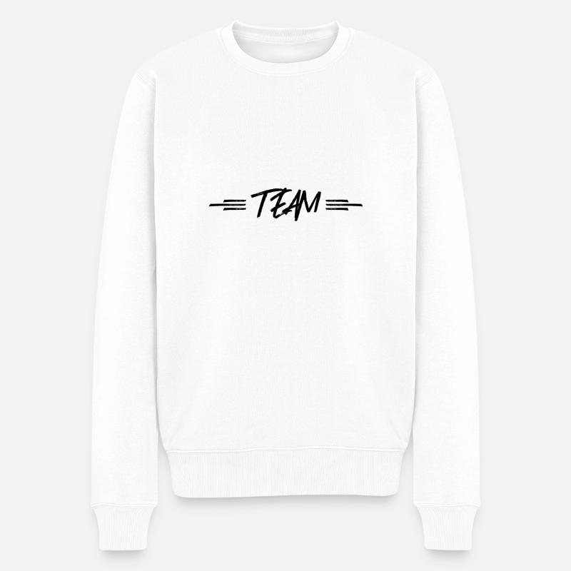 team strich - Männer Premium Bio Pullover - Weiß