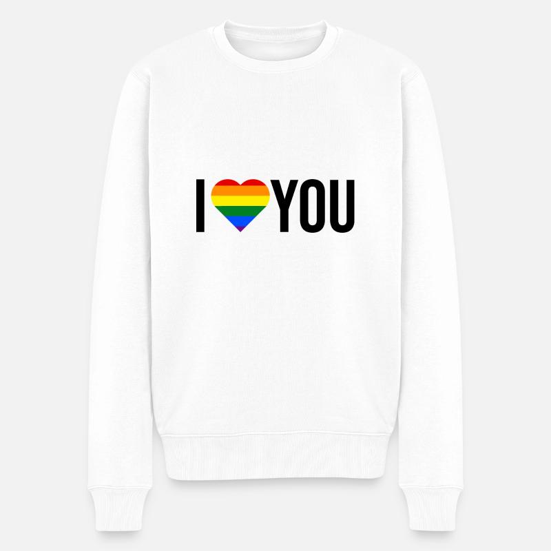 je t'aime LGBT - Pull Premium bio Homme - blanc