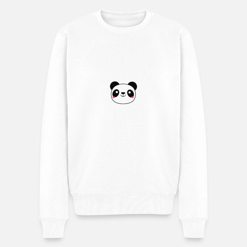 Panda - Männer Premium Bio Pullover - Weiß