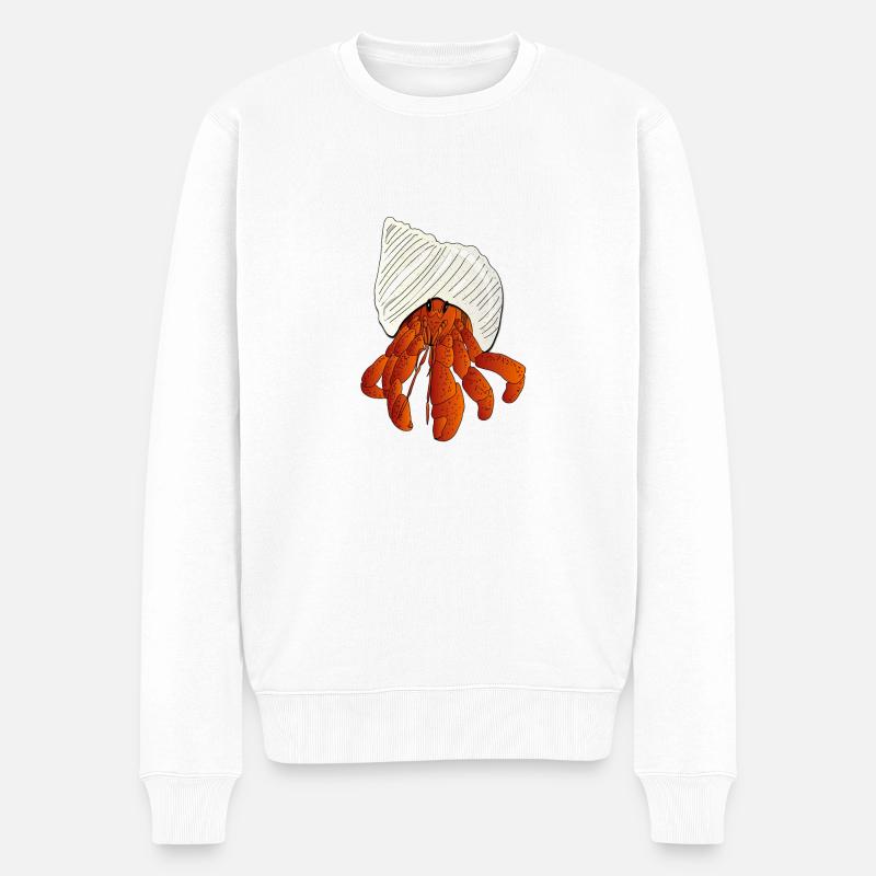 Der Bernard, der Einsiedler, der Hermite - Männer Premium Bio Pullover - Weiß