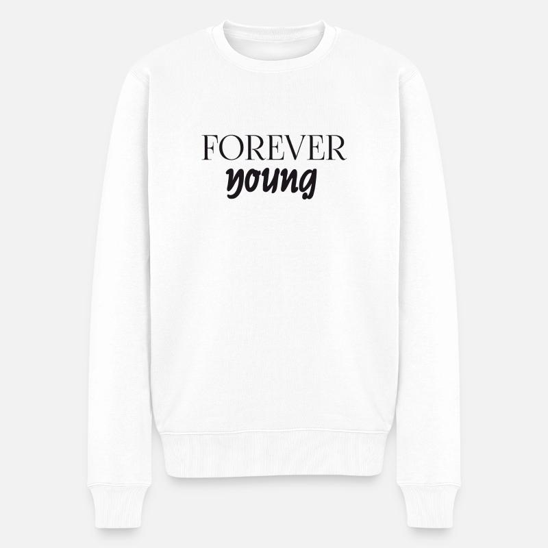 Forever Young - cadeau d'anniversaire - Pull Premium bio Homme - blanc