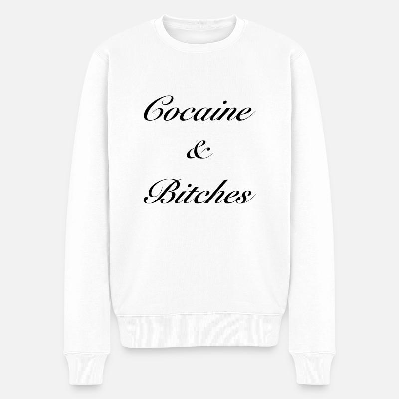 cocaine& B... - Männer Premium Bio Pullover - Weiß