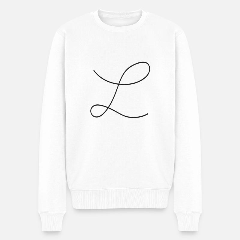 Capital L - Männer Premium Bio Pullover - Weiß