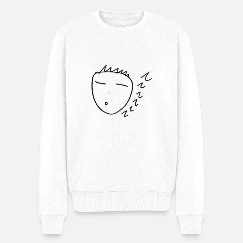 Ich will schlafen - Männer Premium Bio Pullover - Weiß