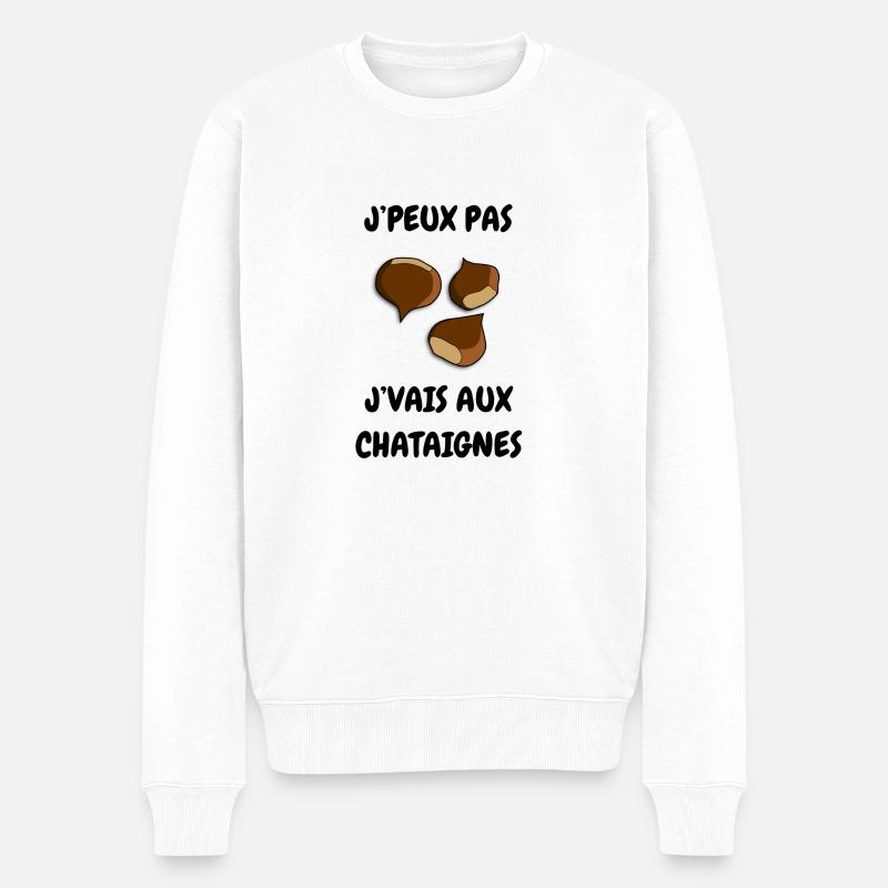 J’peux pas j’vais au châtaignes - Pull Premium bio Homme - blanc