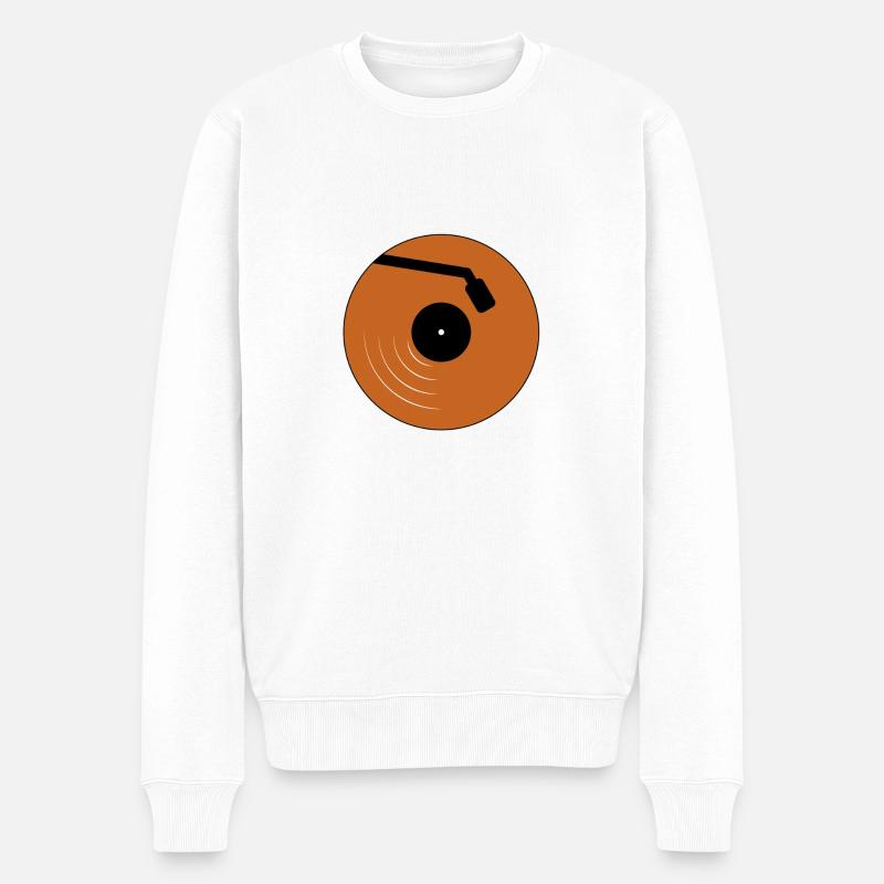 Schallplatte - Männer Premium Bio Pullover - Weiß