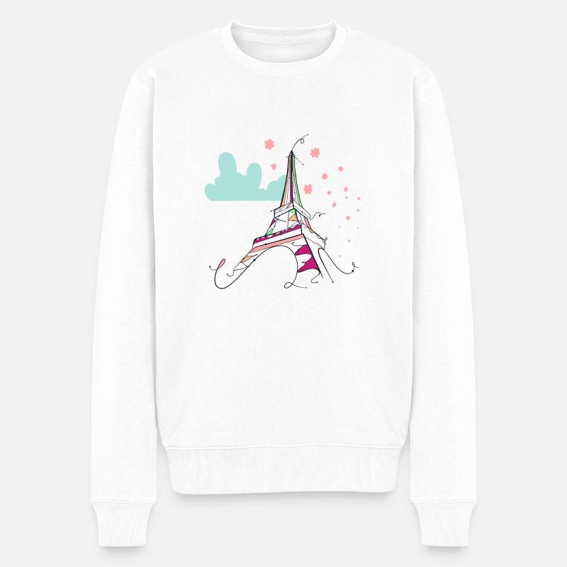 tour Eiffel - Pull Premium bio Homme - blanc