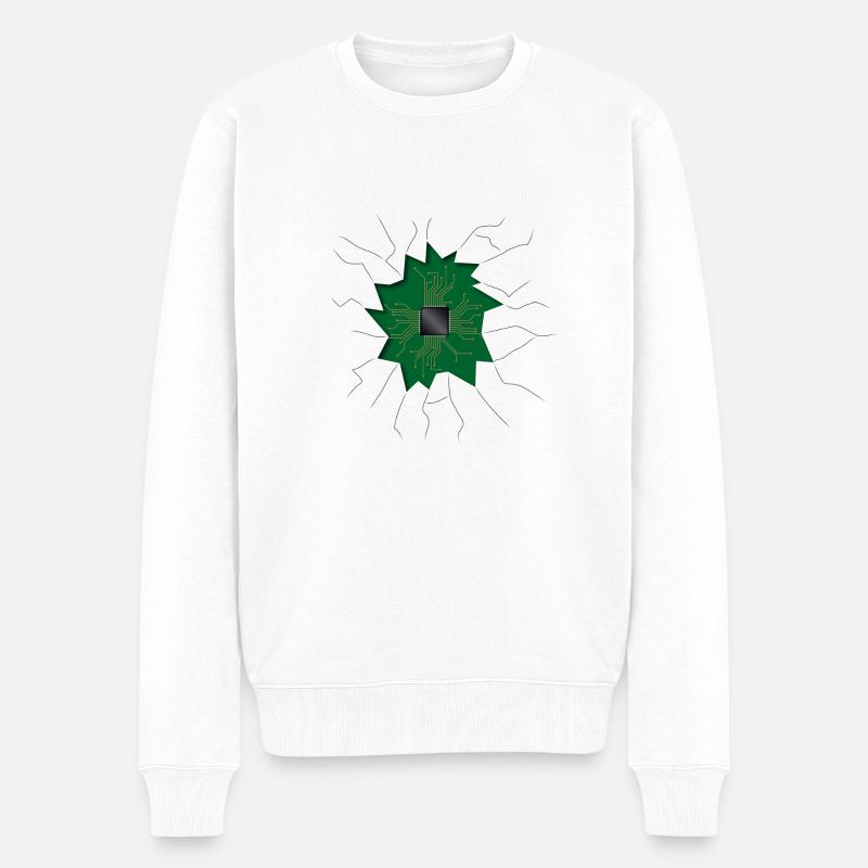 Chip innen - Männer Premium Bio Pullover - Weiß