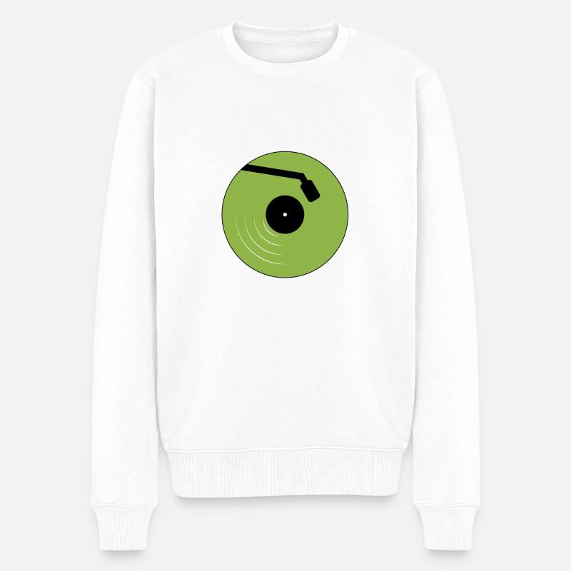 disque vinyle - Pull Premium bio Homme - blanc