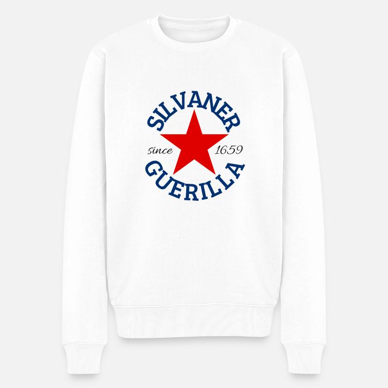 Silvaner Guerilla rund - Männer Premium Bio Pullover - Weiß