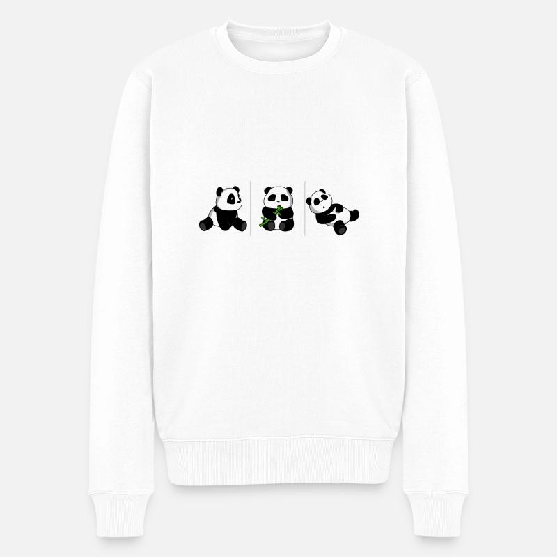 sit – eat – sleep - Männer Premium Bio Pullover - Weiß