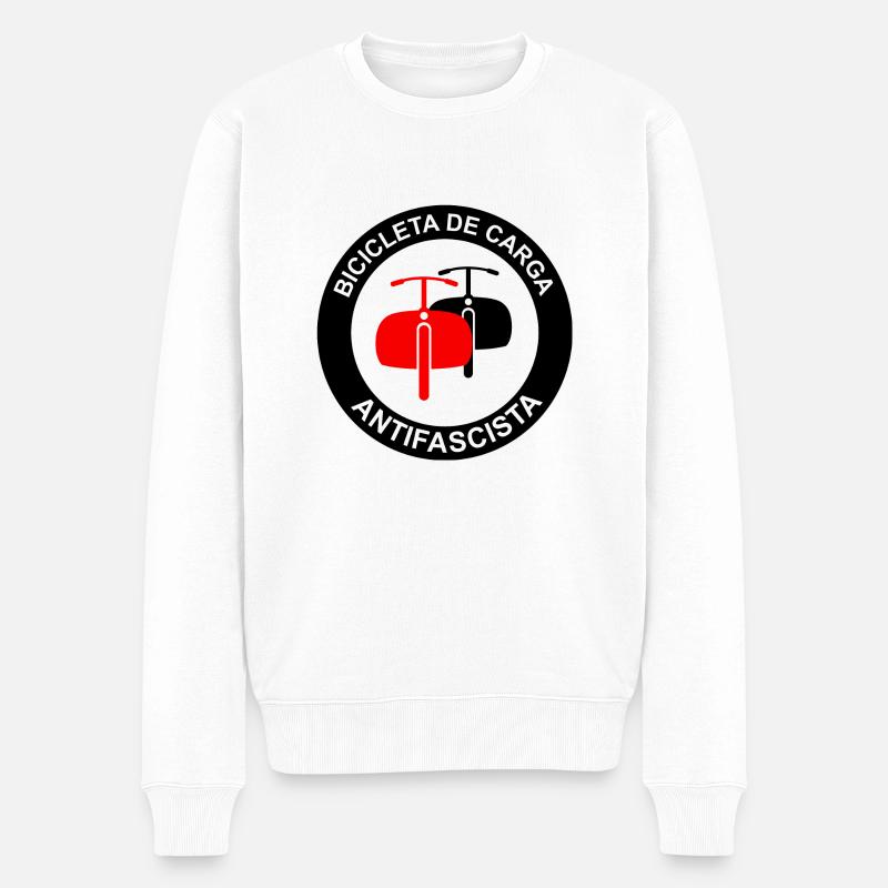 Bicicleta de Carga Antifascista - Männer Premium Bio Pullover - Weiß