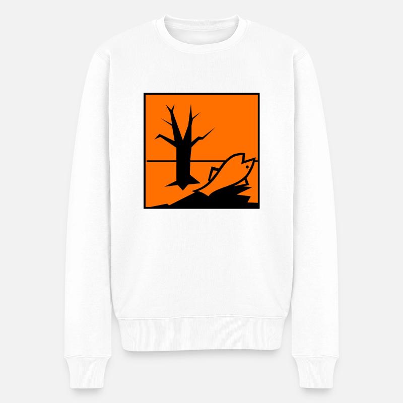 Gefahrensymbol umweltschädlich - Männer Premium Bio Pullover - Weiß