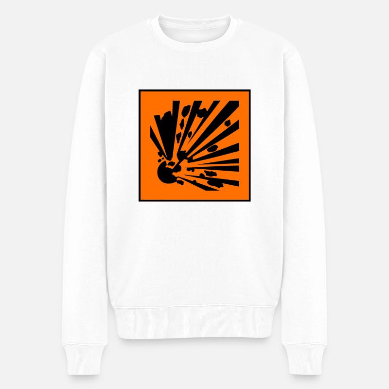 Gefahrensymbol explosiv - Männer Premium Bio Pullover - Weiß