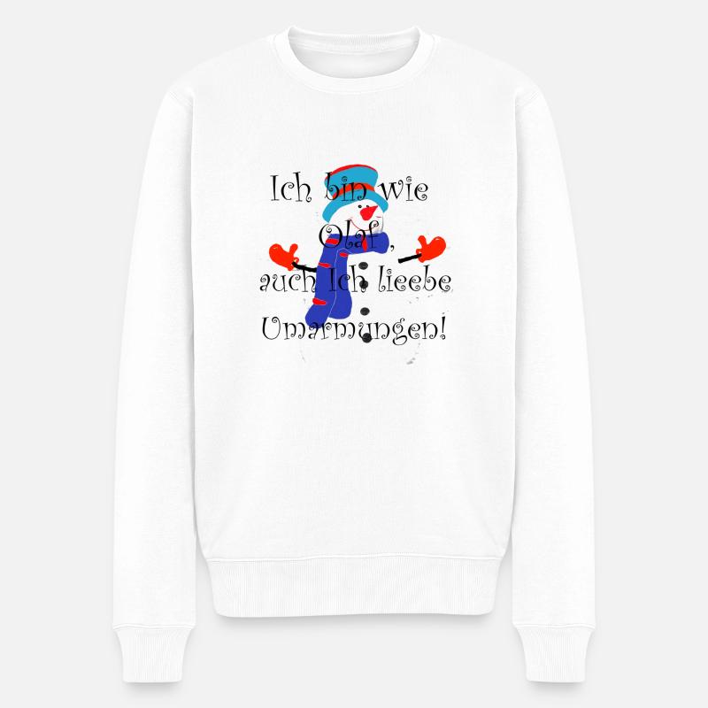 Ich bin wie Olaf - Männer Premium Bio Pullover - Weiß