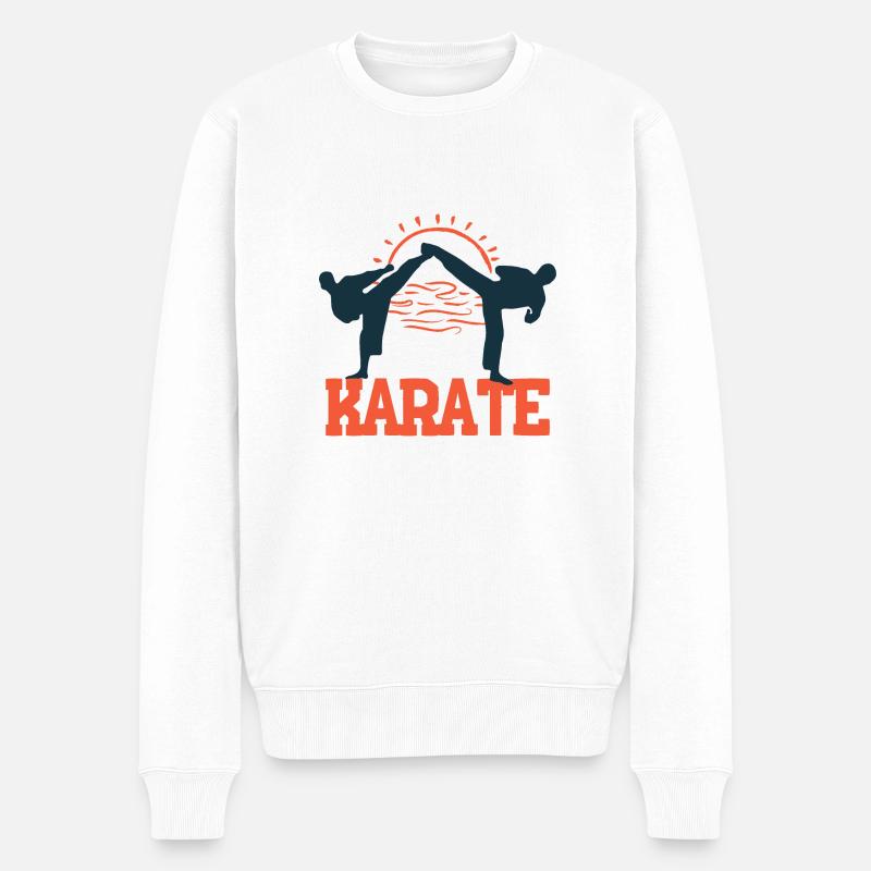 Karate-Do - Männer Premium Bio Pullover - Weiß