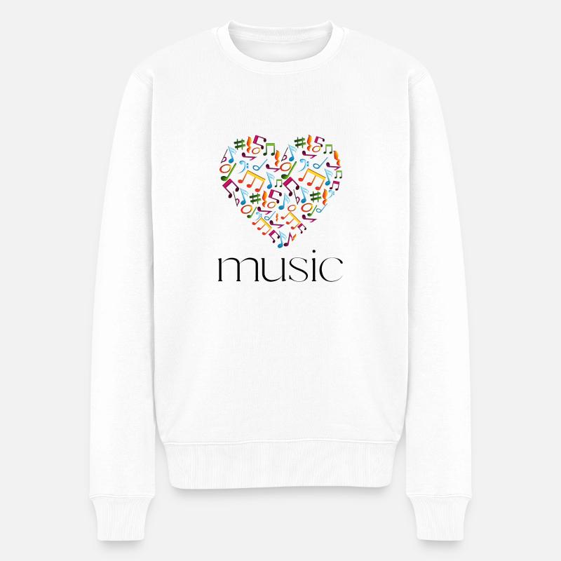 Musik - Männer Premium Bio Pullover - Weiß