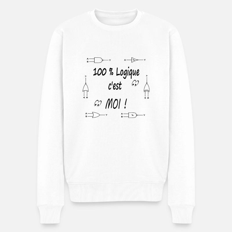 100 % Logique c'est moi ! - Pull Premium bio Homme - blanc