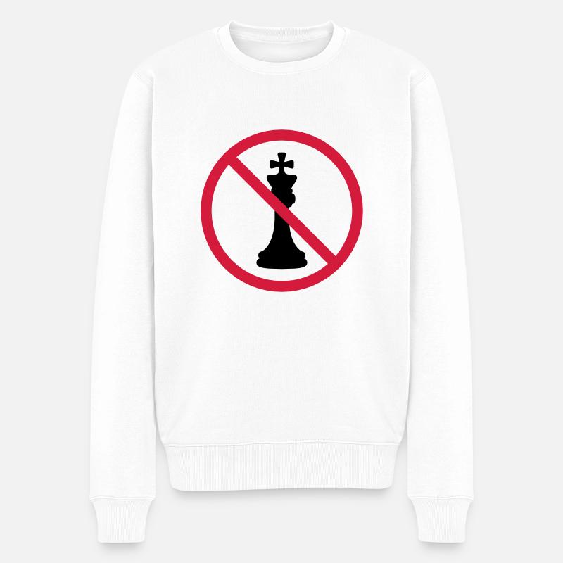 Kein Schach König - Männer Premium Bio Pullover - Weiß